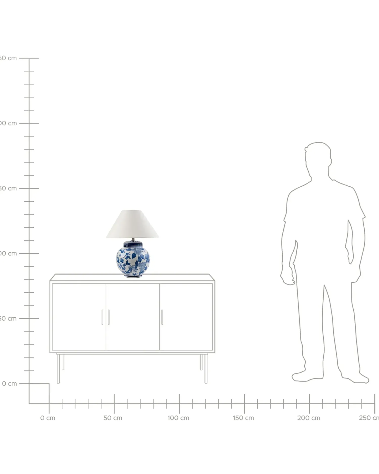 New Beliani Lampada da tavolo ARUNCA Porcellana Bianco/Blu Bianco Blu