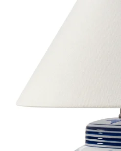 New Beliani Lampada da tavolo ARUNCA Porcellana Bianco/Blu Bianco Blu