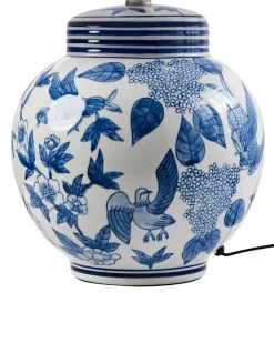 New Beliani Lampada da tavolo ARUNCA Porcellana Bianco/Blu Bianco Blu