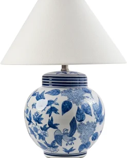 New Beliani Lampada da tavolo ARUNCA Porcellana Bianco/Blu Bianco Blu