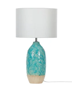 Online Beliani Lampada da tavolo ATABA Ceramica Turchese Beige Bianco Blu