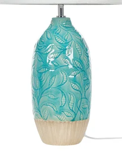Online Beliani Lampada da tavolo ATABA Ceramica Turchese Beige Bianco Blu