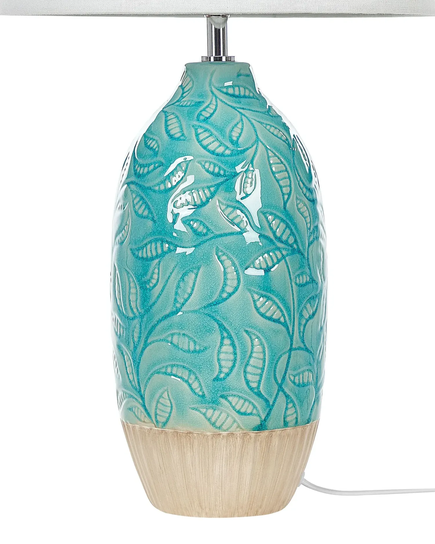 Online Beliani Lampada da tavolo ATABA Ceramica Turchese Beige Bianco Blu