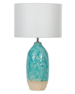 Online Beliani Lampada da tavolo ATABA Ceramica Turchese Beige Bianco Blu
