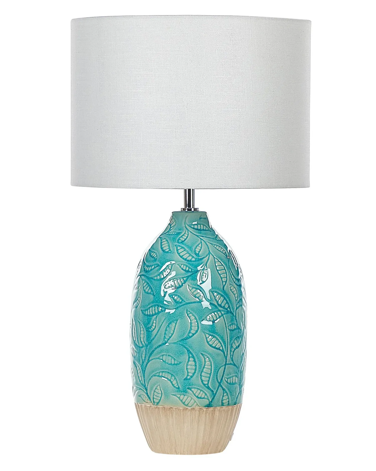 Online Beliani Lampada da tavolo ATABA Ceramica Turchese Beige Bianco Blu