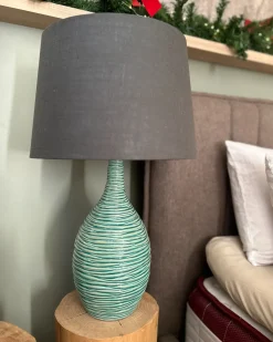 Hot Beliani Lampada da tavolo ATSAS Ceramica scuro Verde