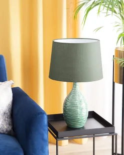 Hot Beliani Lampada da tavolo ATSAS Ceramica scuro Verde