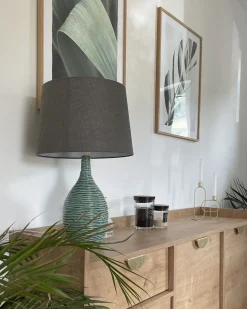 Hot Beliani Lampada da tavolo ATSAS Ceramica scuro Verde