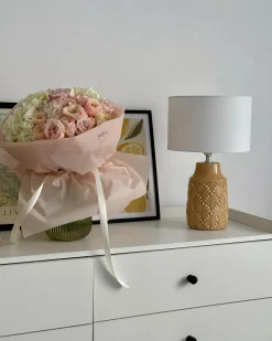 Hot Beliani Lampada da tavolo BALAO Ceramica Giallo Bianco Giallo