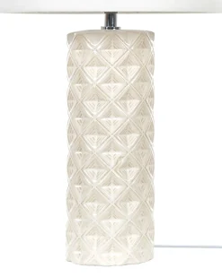 New Beliani Lampada da tavolo BALONNE Ceramica Beige chiaro Beige Bianco