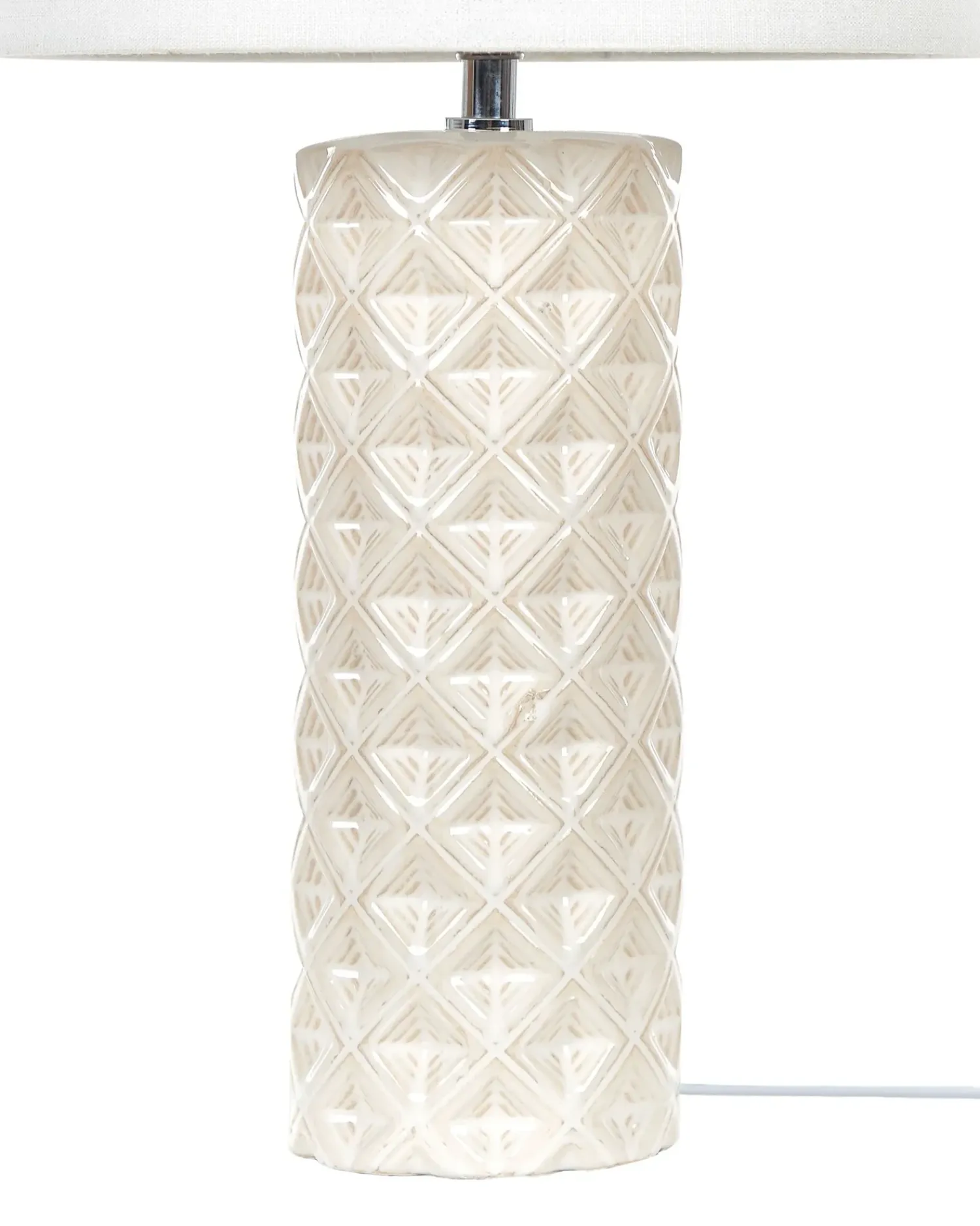 New Beliani Lampada da tavolo BALONNE Ceramica Beige chiaro Beige Bianco