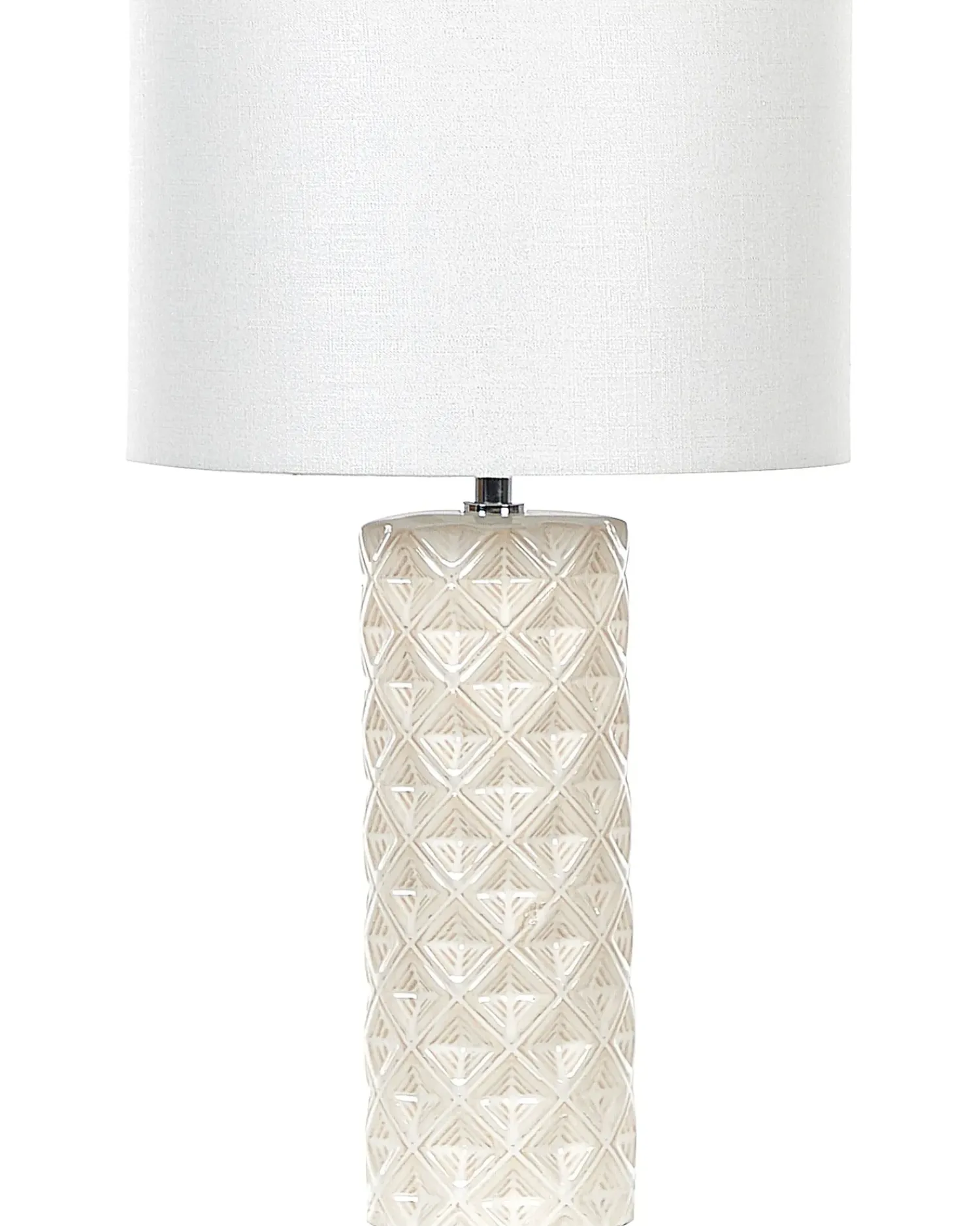 New Beliani Lampada da tavolo BALONNE Ceramica Beige chiaro Beige Bianco