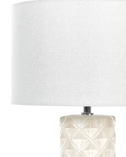 New Beliani Lampada da tavolo BALONNE Ceramica Beige chiaro Beige Bianco