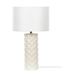 New Beliani Lampada da tavolo BALONNE Ceramica Beige chiaro Beige Bianco