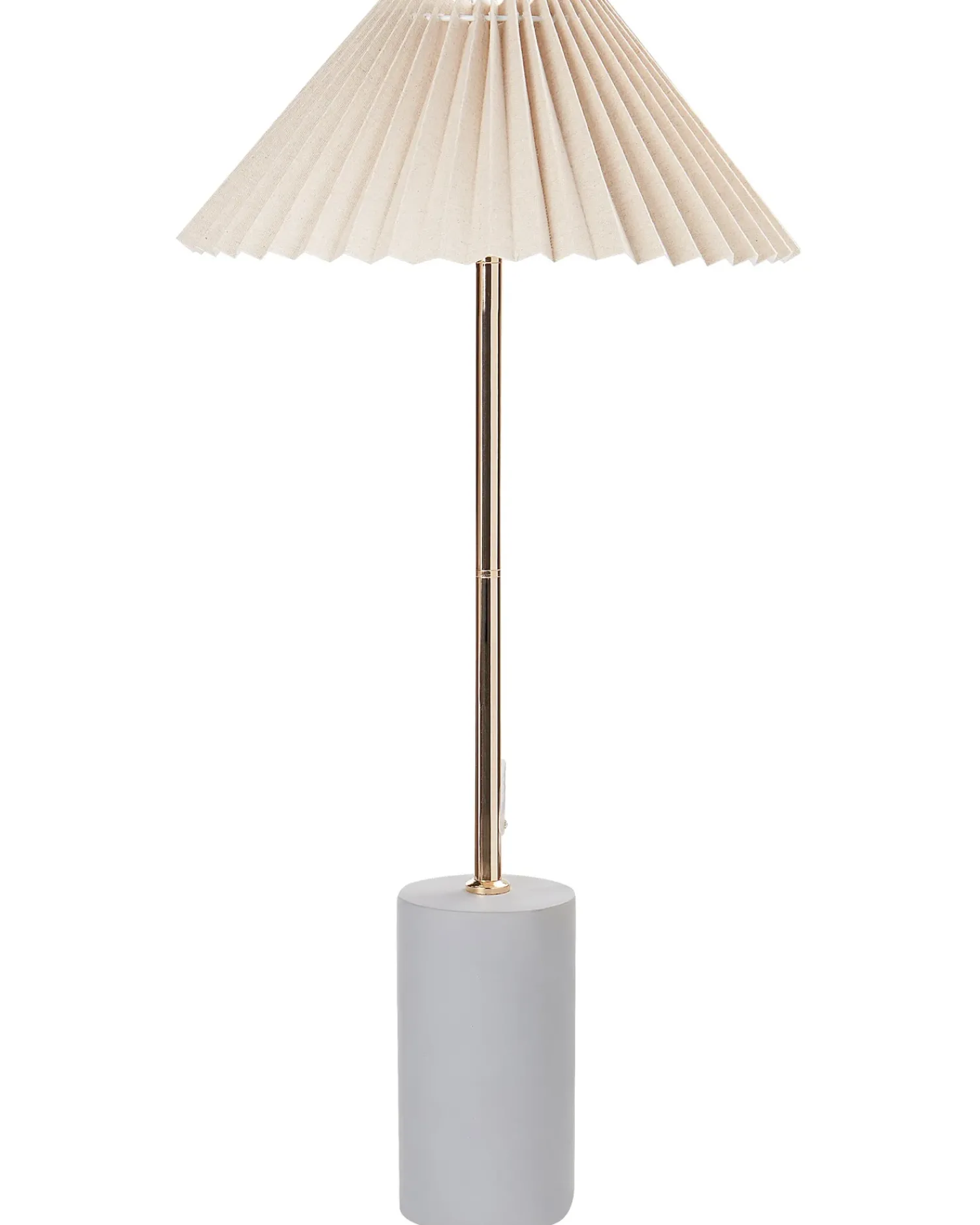 Sale Beliani Lampada da tavolo BALUARTE Lino sintetico Beige Beige Grigio Oro