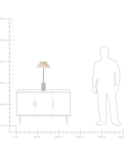 Sale Beliani Lampada da tavolo BALUARTE Lino sintetico Beige Beige Grigio Oro