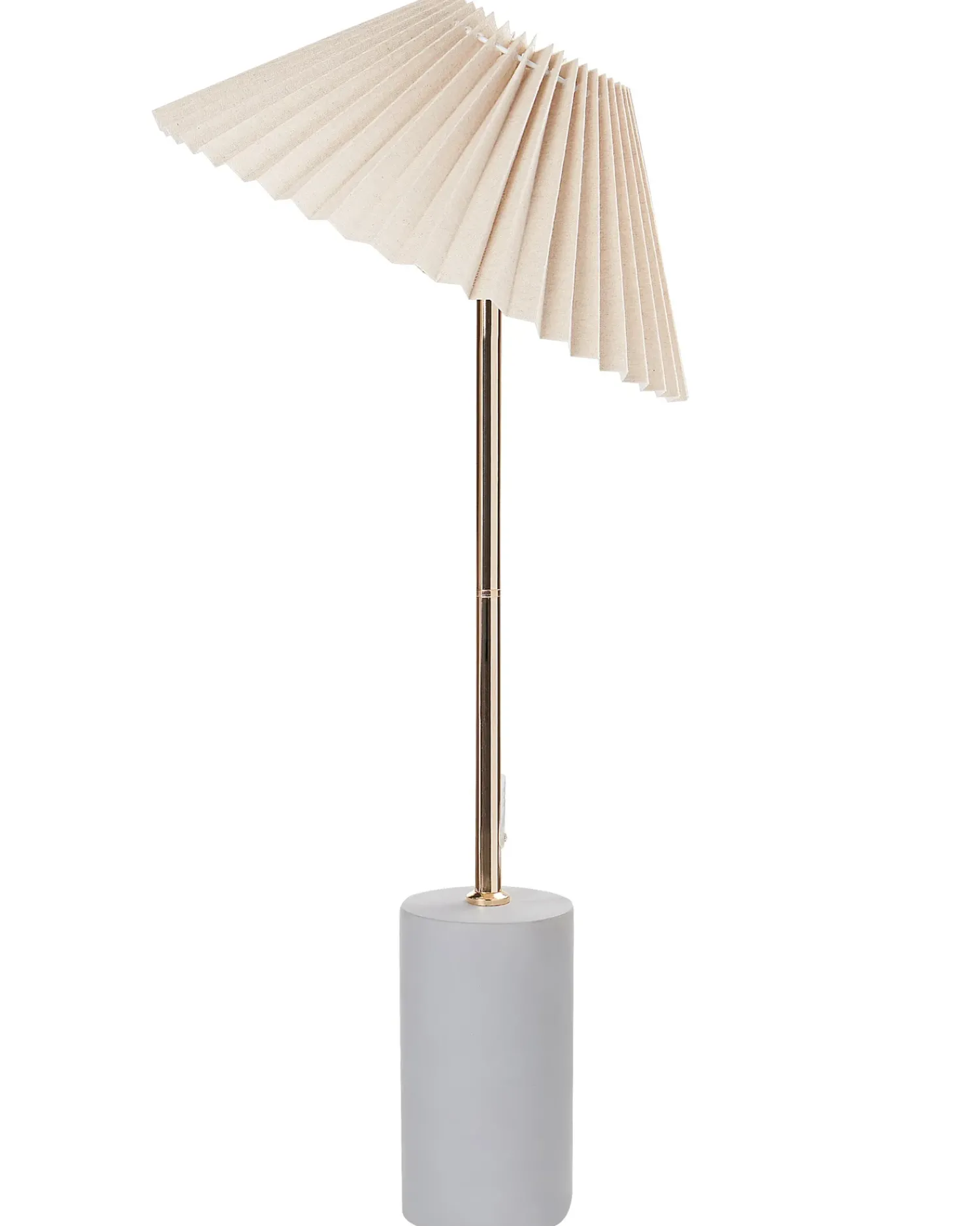 Sale Beliani Lampada da tavolo BALUARTE Lino sintetico Beige Beige Grigio Oro