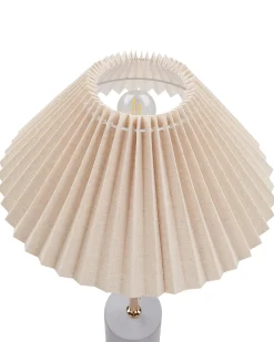 Sale Beliani Lampada da tavolo BALUARTE Lino sintetico Beige Beige Grigio Oro