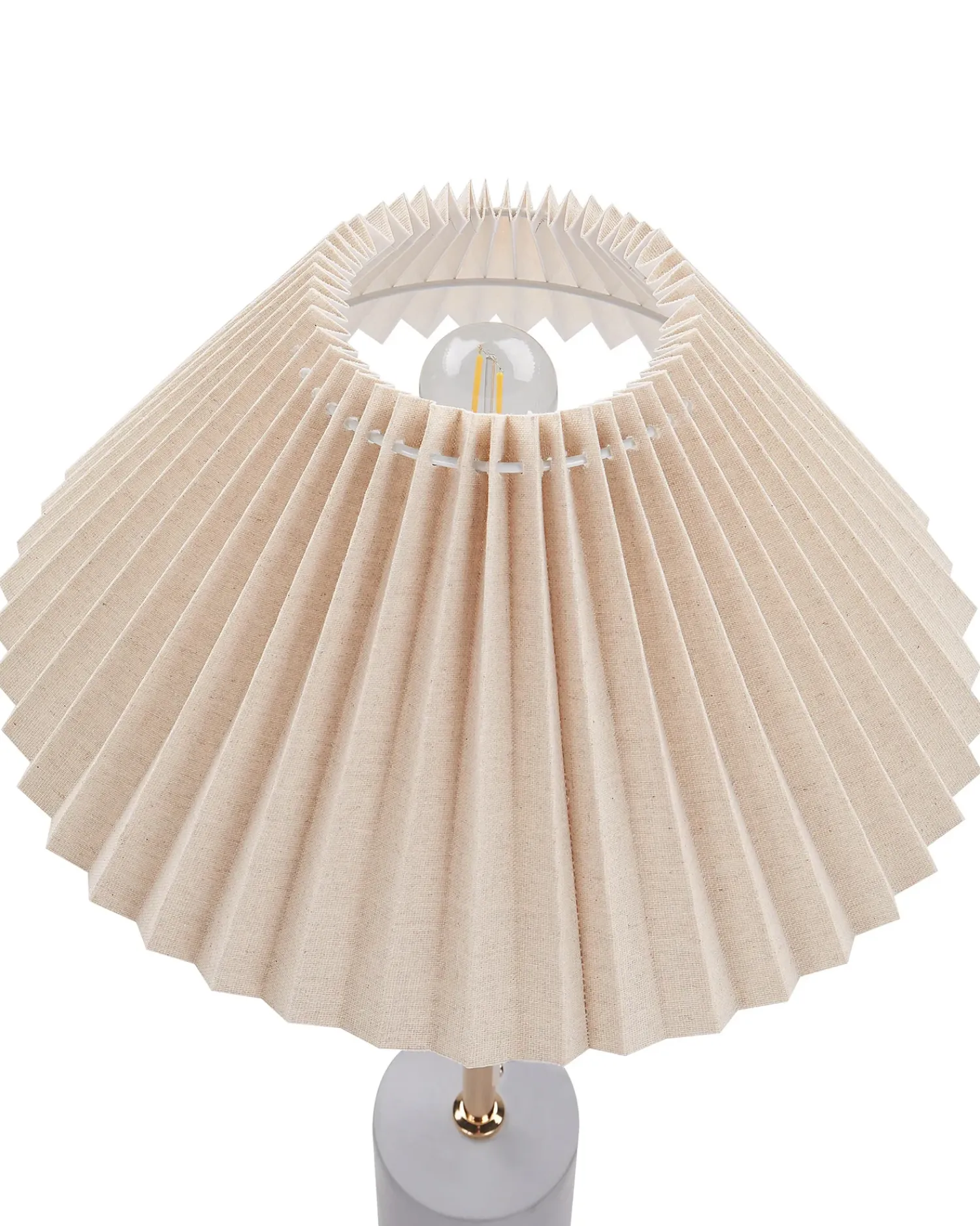 Sale Beliani Lampada da tavolo BALUARTE Lino sintetico Beige Beige Grigio Oro