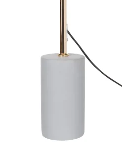 Sale Beliani Lampada da tavolo BALUARTE Lino sintetico Beige Beige Grigio Oro