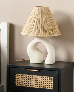 Discount Beliani Lampada da tavolo BARBAS Ceramica Naturale Bianco Naturale
