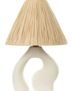 Discount Beliani Lampada da tavolo BARBAS Ceramica Naturale Bianco Naturale