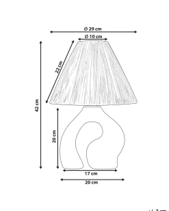 Discount Beliani Lampada da tavolo BARBAS Ceramica Naturale Bianco Naturale