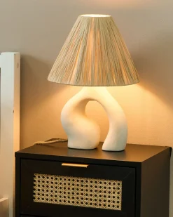 Discount Beliani Lampada da tavolo BARBAS Ceramica Naturale Bianco Naturale