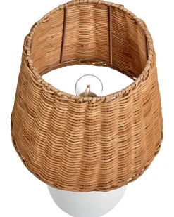 New Beliani Lampada da tavolo BARTANG Ceramica Bianco Bianco Marrone