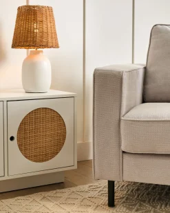 New Beliani Lampada da tavolo BARTANG Ceramica Bianco Bianco Marrone