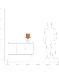 New Beliani Lampada da tavolo BARTANG Ceramica Bianco Bianco Marrone