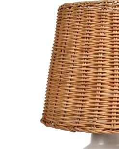 New Beliani Lampada da tavolo BARTANG Ceramica Bianco Bianco Marrone