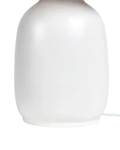 New Beliani Lampada da tavolo BARTANG Ceramica Bianco Bianco Marrone