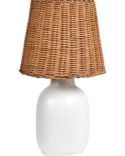 New Beliani Lampada da tavolo BARTANG Ceramica Bianco Bianco Marrone
