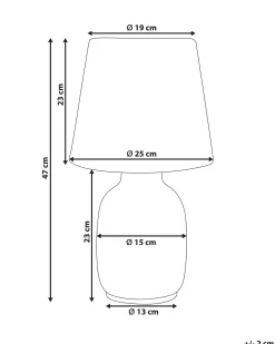 New Beliani Lampada da tavolo BARTANG Ceramica Bianco Bianco Marrone