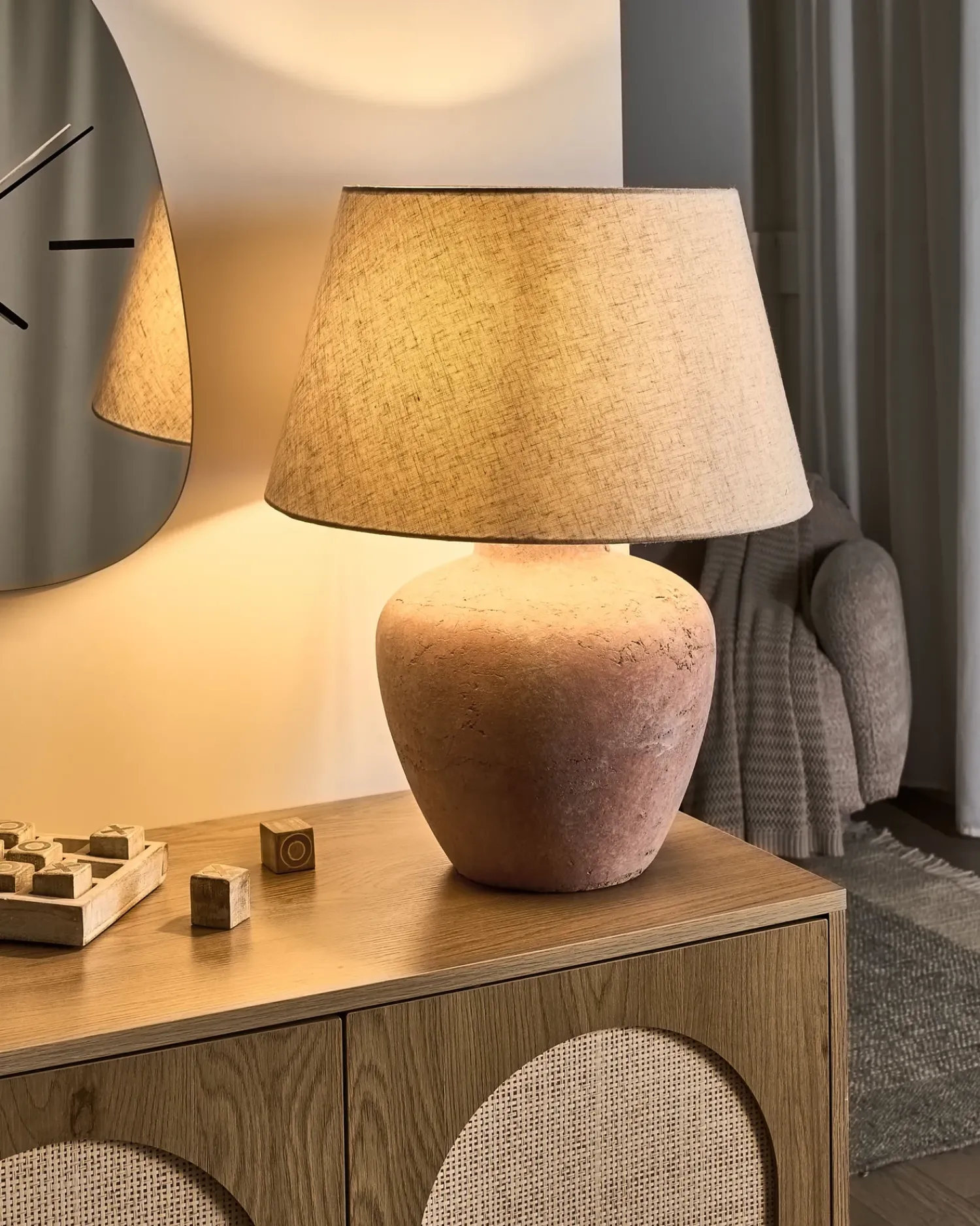 Discount Beliani Lampada da tavolo BARTON Ceramica Marrone
