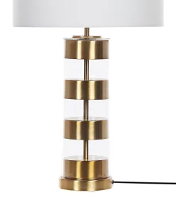 Clearance Beliani Lampada da tavolo BEATTON Metallo Oro Bianco Nero Oro Trasparente