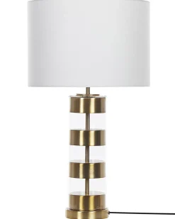 Clearance Beliani Lampada da tavolo BEATTON Metallo Oro Bianco Nero Oro Trasparente