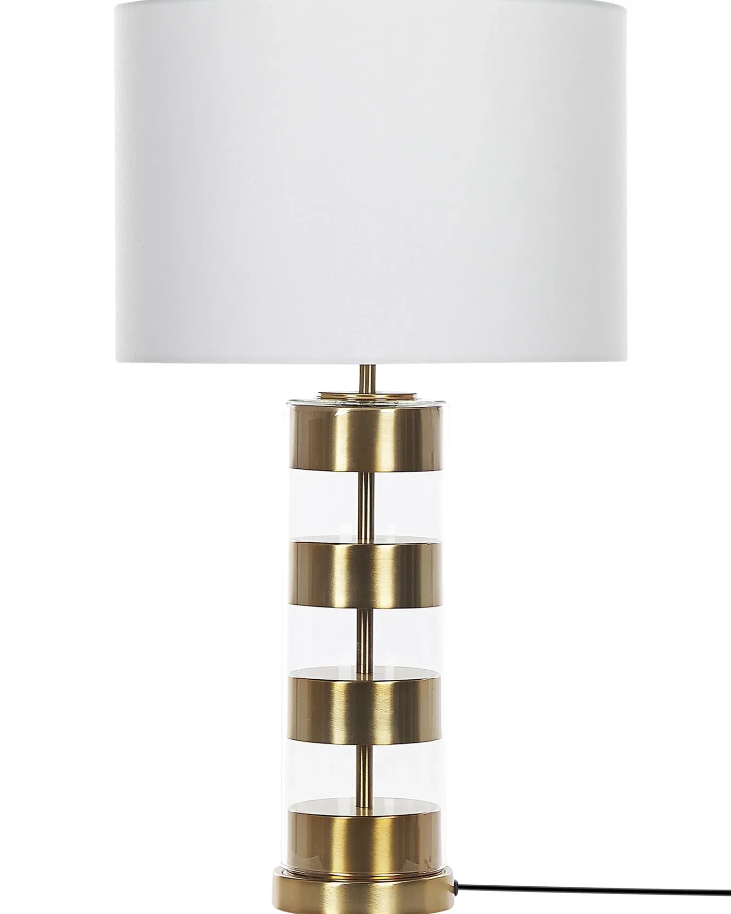 Clearance Beliani Lampada da tavolo BEATTON Metallo Oro Bianco Nero Oro Trasparente