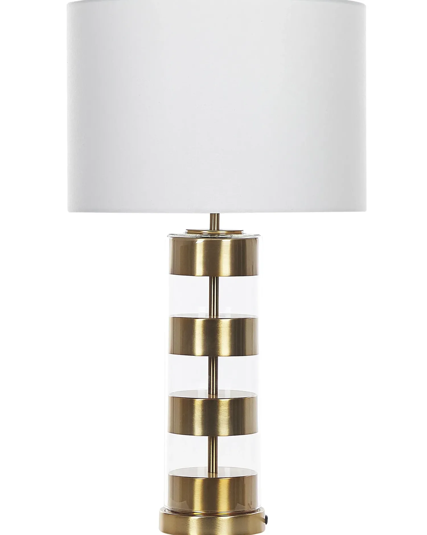 Clearance Beliani Lampada da tavolo BEATTON Metallo Oro Bianco Nero Oro Trasparente