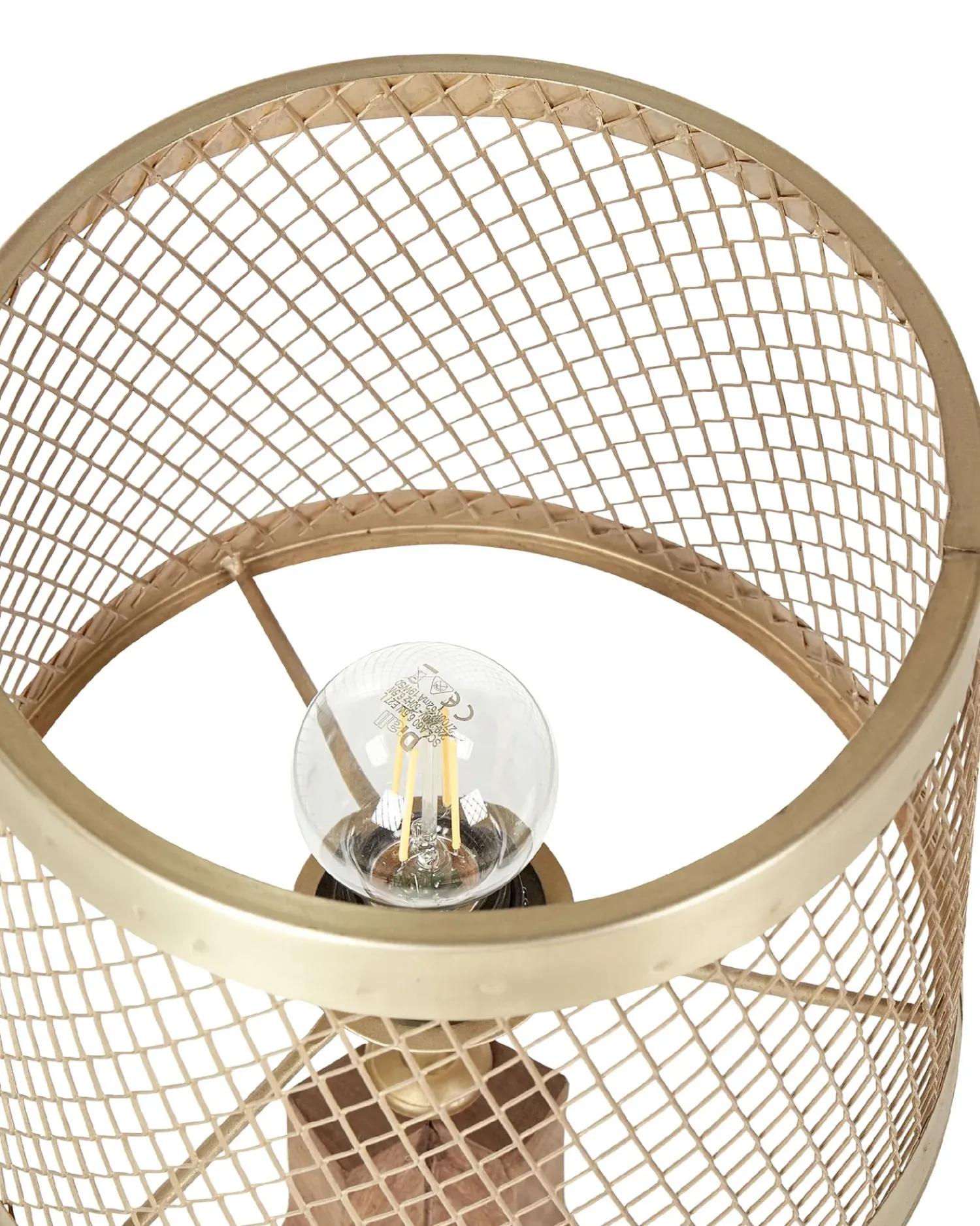 Discount Beliani Lampada da tavolo BEKI Legno di mango Marrone Ottone Marrone