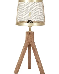 Discount Beliani Lampada da tavolo BEKI Legno di mango Marrone Ottone Marrone