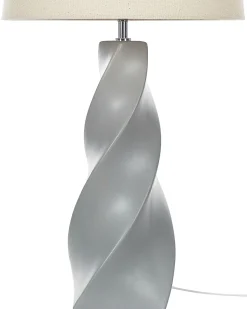 Outlet Beliani Lampada da tavolo BELAYA Ceramica Grigio Beige Grigio