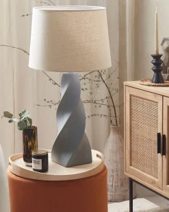 Outlet Beliani Lampada da tavolo BELAYA Ceramica Grigio Beige Grigio
