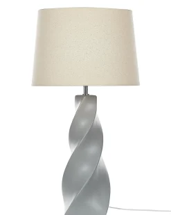 Outlet Beliani Lampada da tavolo BELAYA Ceramica Grigio Beige Grigio