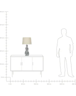 Outlet Beliani Lampada da tavolo BELAYA Ceramica Grigio Beige Grigio