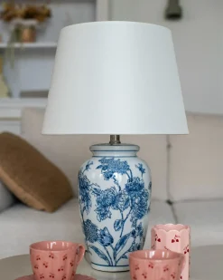 Best Beliani Lampada da tavolo BELUSO Porcellana Bianco/Blu Bianco Blu