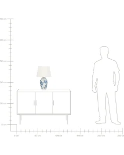 Best Beliani Lampada da tavolo BELUSO Porcellana Bianco/Blu Bianco Blu