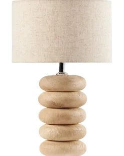 Beliani Lampada da tavolo BETWA Legno di mango Marrone chiaro Beige Marrone