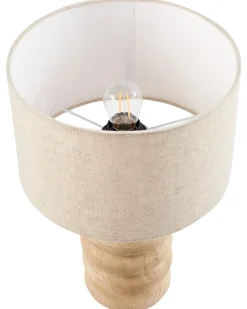Beliani Lampada da tavolo BETWA Legno di mango Marrone chiaro Beige Marrone